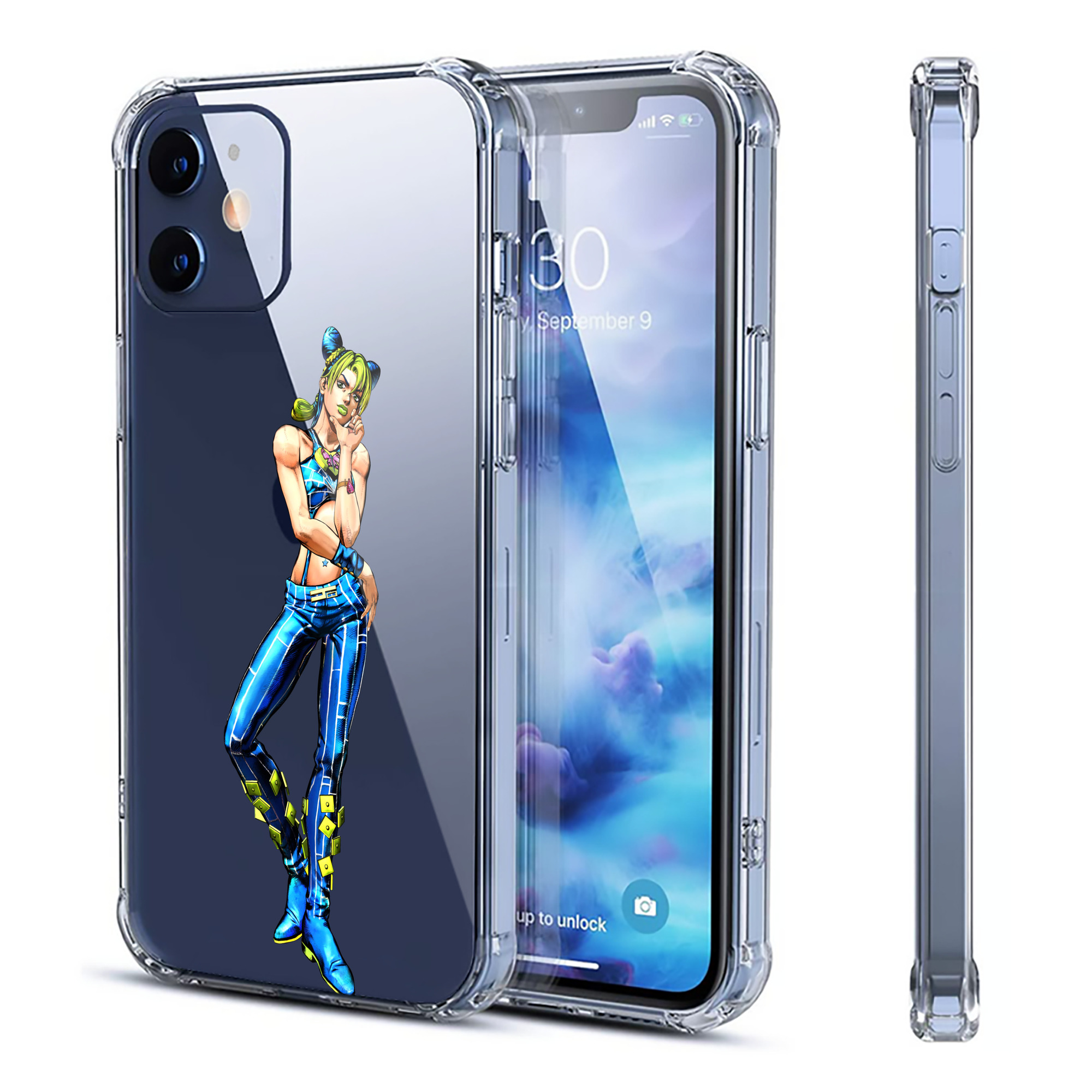 （画像用） "ジョジョの奇妙な冒険 くうじょう ジョリーン JoJo's Bizarre Adventure Jolyne Cujoh " 【iPhone 12シリーズ対応】透明スマホケース（クリアソフトケース）